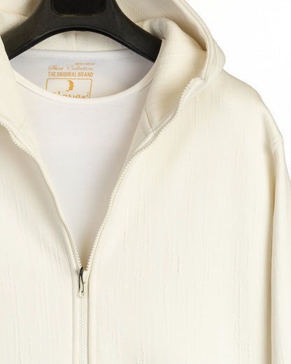 Off-White Full-Zipper Cotton Hoodie