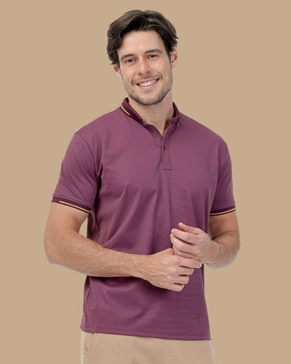 Mauve Cotton Polo Shirt