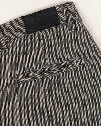 Charcoal Textured Classic Slim-Fit  Pants