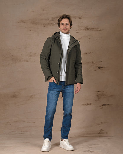 Dark Olive Regular fit waterproof jacket