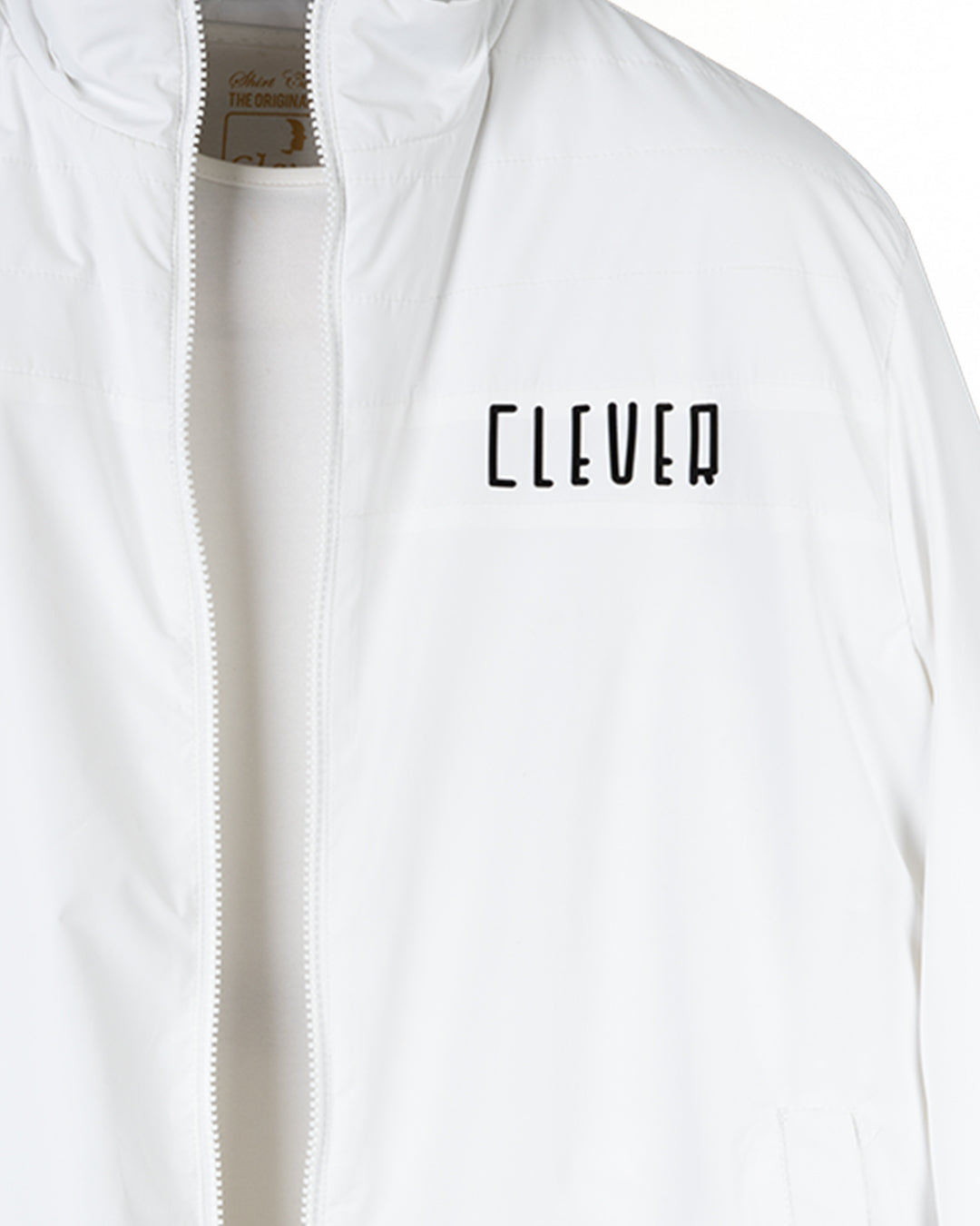 White Clever Half-Neck Waterproof Jacket