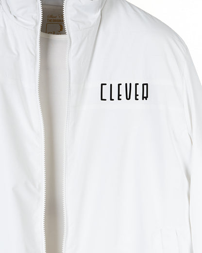 White Clever Half-Neck Waterproof Jacket