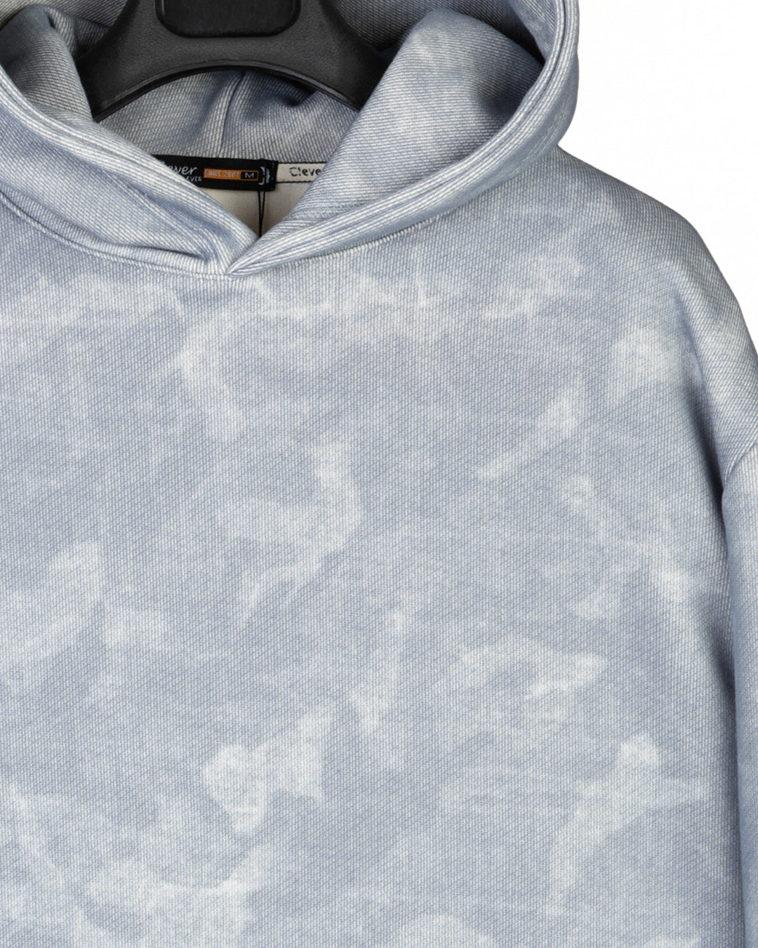 Navy patterned Velvet Hoodie