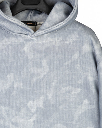 Navy patterned Velvet Hoodie