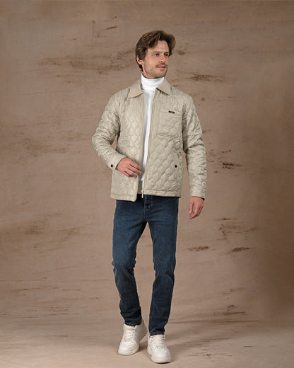 Beige Regular fit waterproof jacket