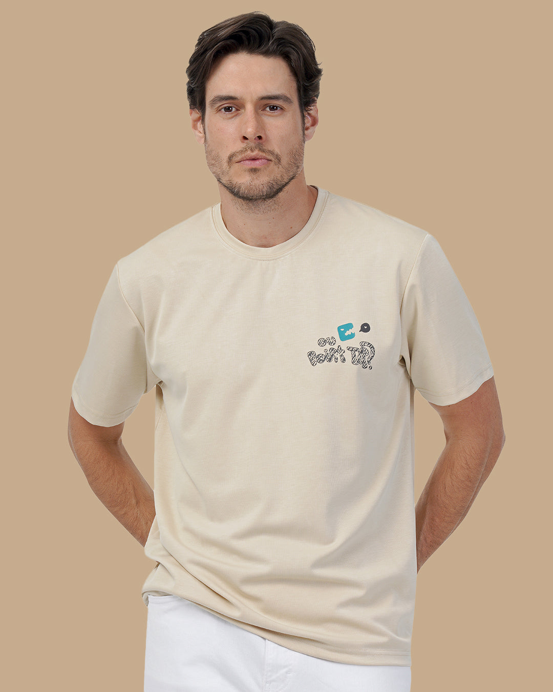 Beige Cotton T-shirt