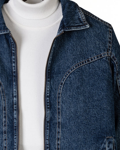 Navy Lined Denim Jacket