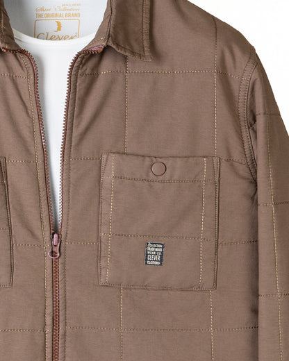 Brown Gabardine Quilted Jacket