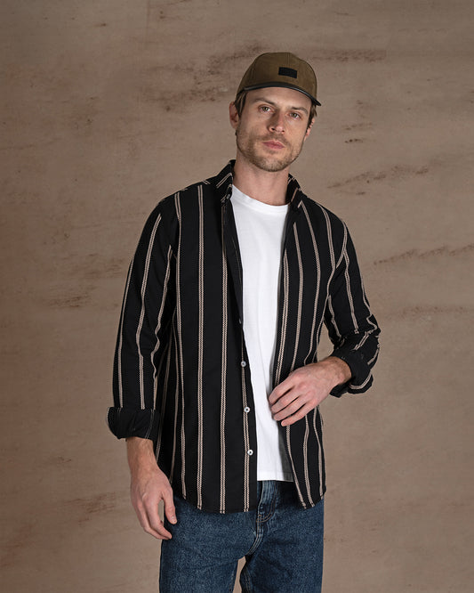 Black striped Cotton shirt