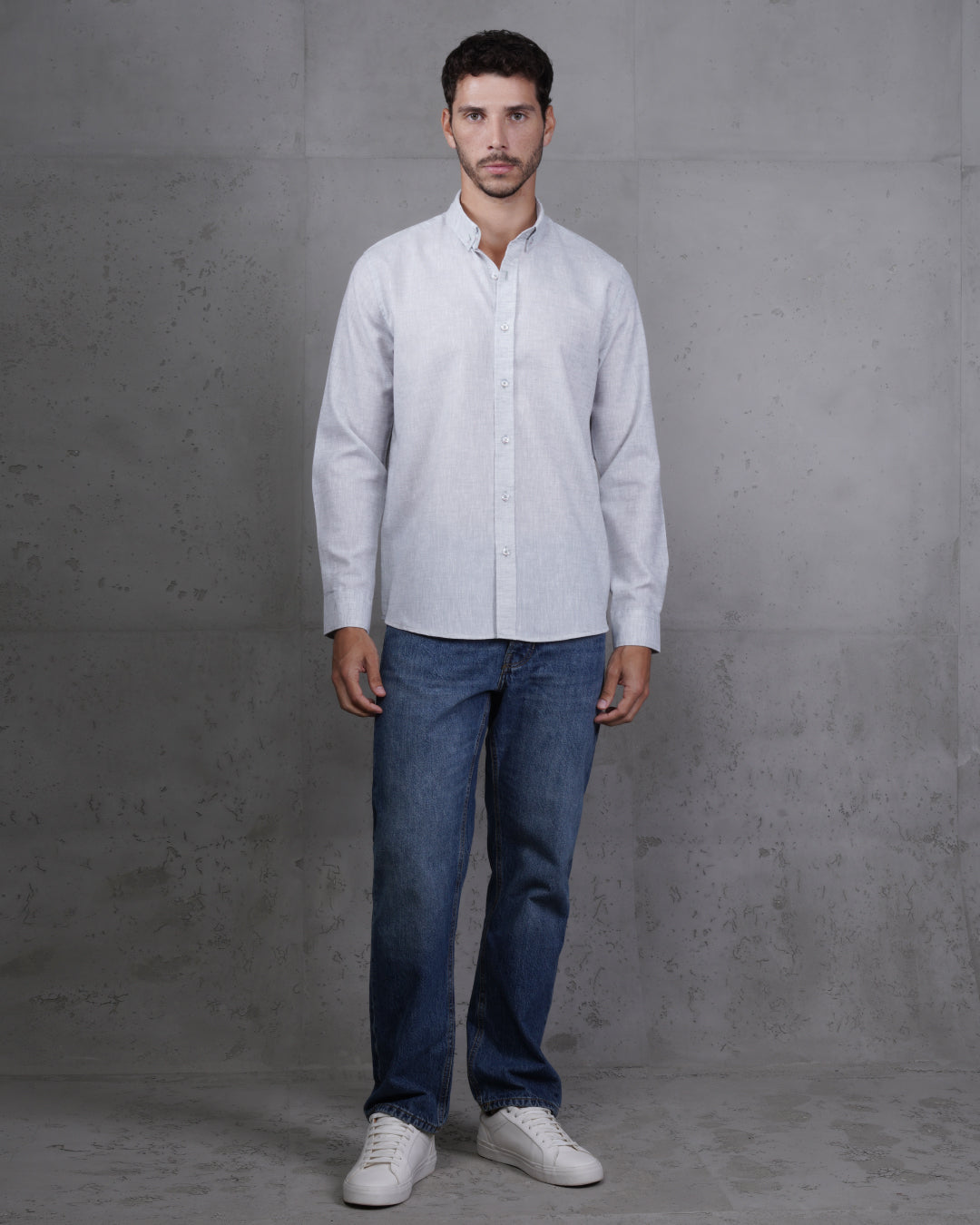 Mint Green Cotton Casual Long Sleeve Shirt