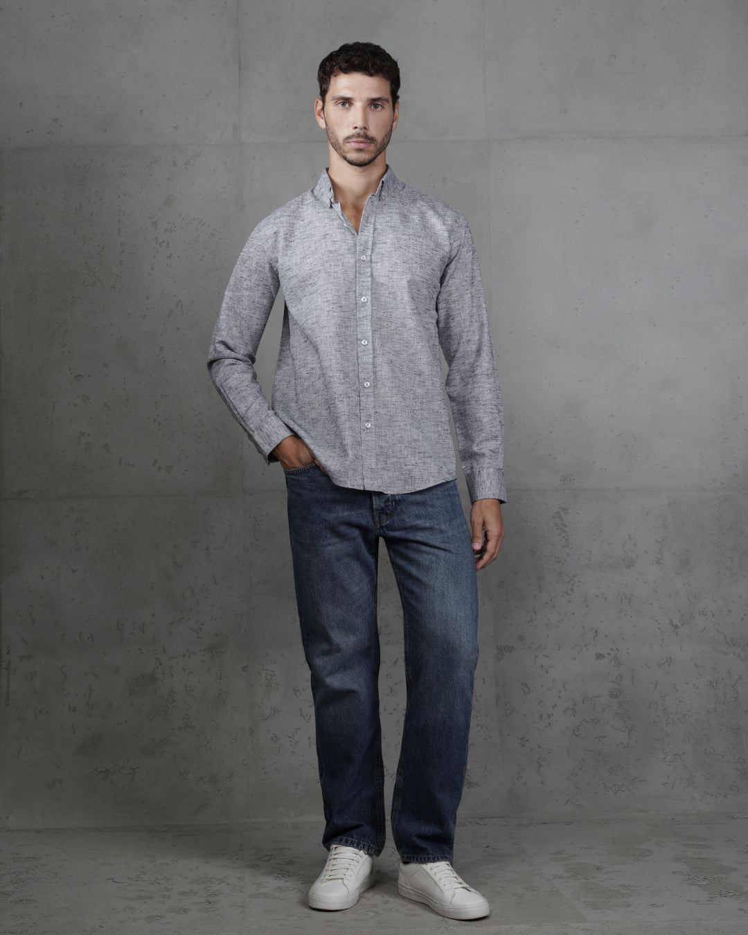 Black Cotton Casual Long Sleeve Shirt