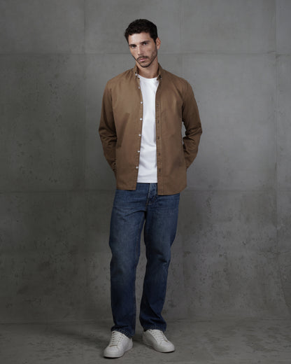 Brown Men’s Plain Cotton Shirt