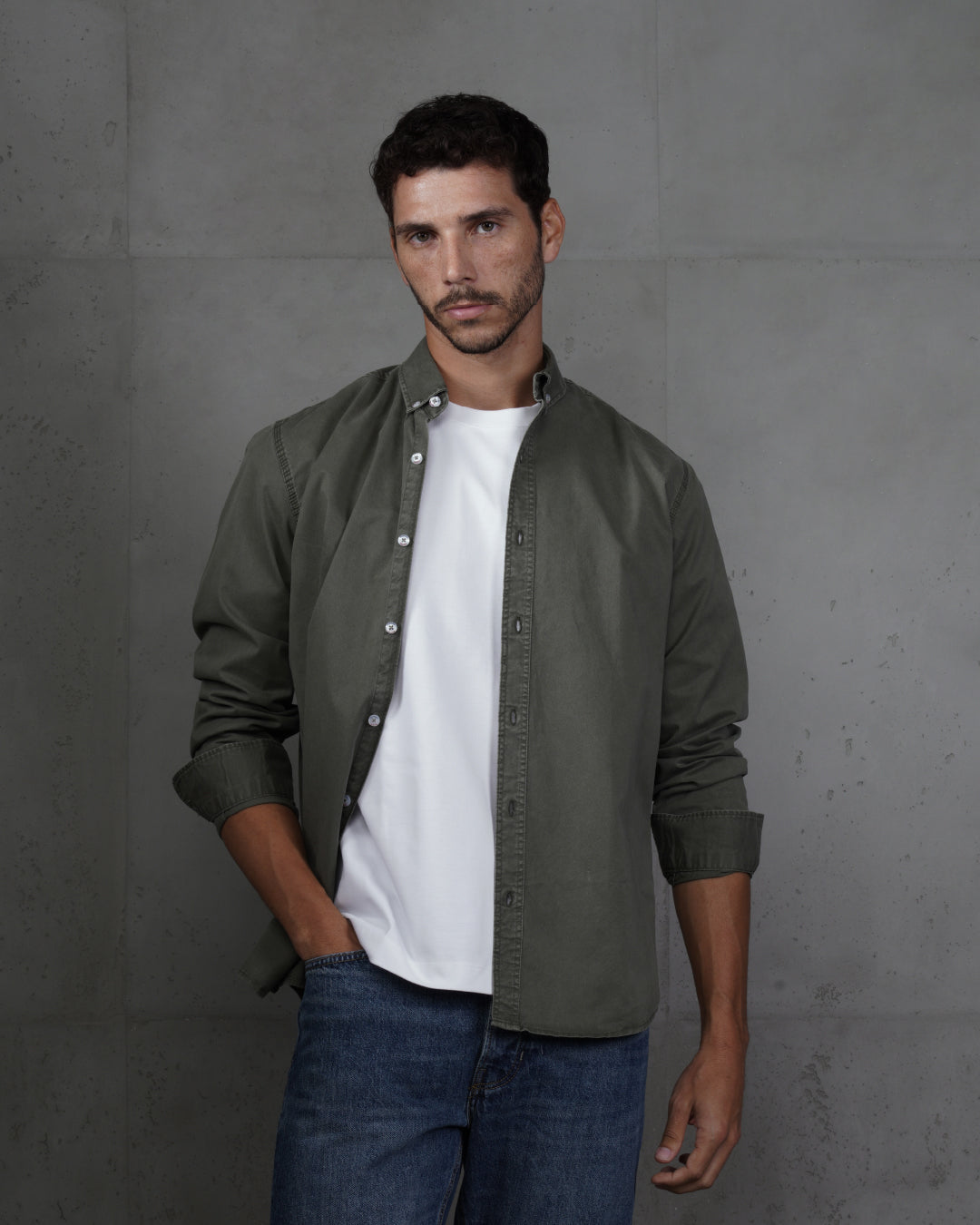 Dark Oil Men’s Plain Cotton Shirt