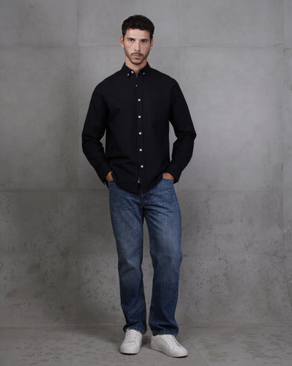 Black Plain Cotton Shirt
