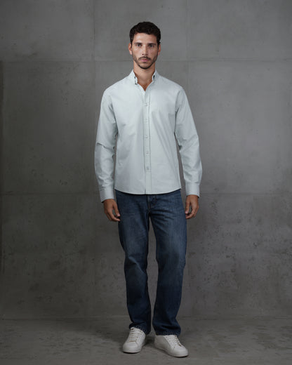 Mint Green  Plain Cotton Shirt