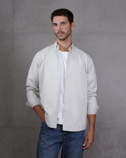 Silver Men’s Plain Cotton Shirt