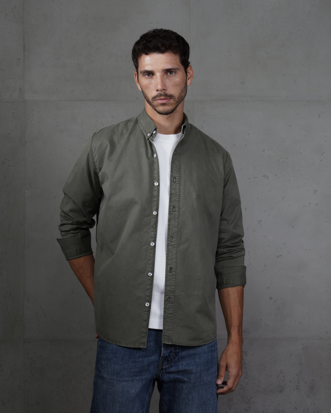 Dark Oil Men’s Plain Cotton Shirt