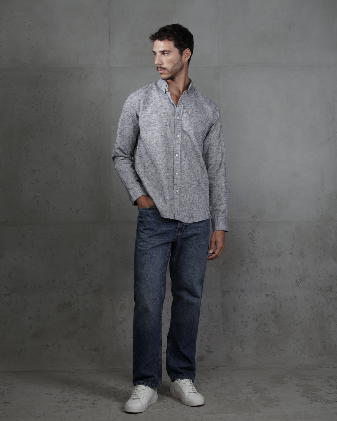 Black Cotton Casual Long Sleeve Shirt