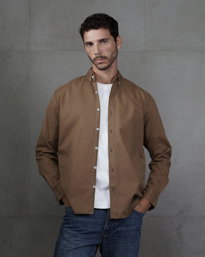 Brown Men’s Plain Cotton Shirt