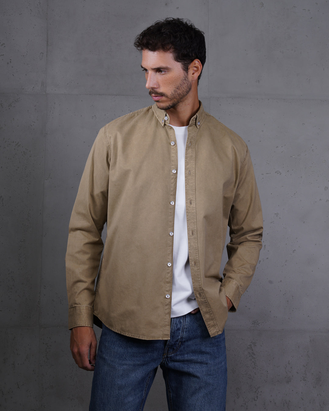 Camel Men’s Plain Cotton Shirt