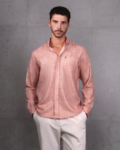 Orange Linen Plain Shirt
