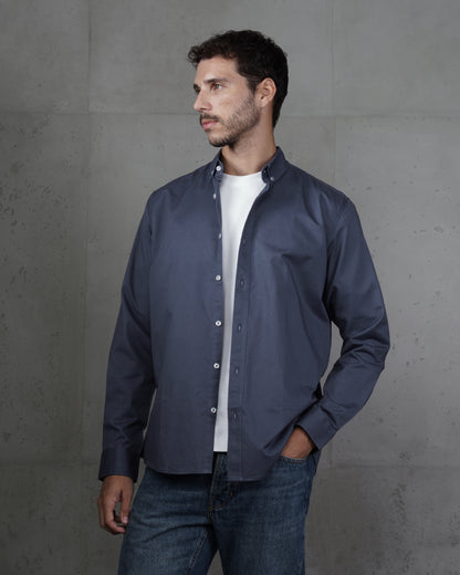 Navy Men’s Plain Cotton Shirt