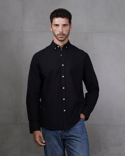 Black Plain Cotton Shirt