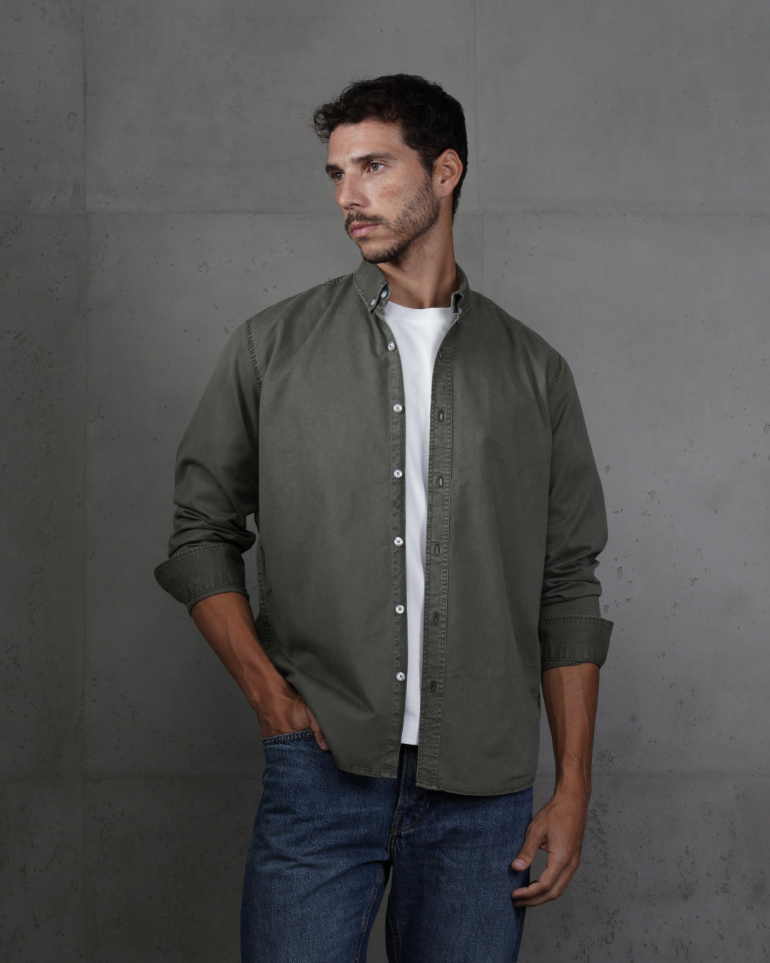 Dark Oil Men’s Plain Cotton Shirt