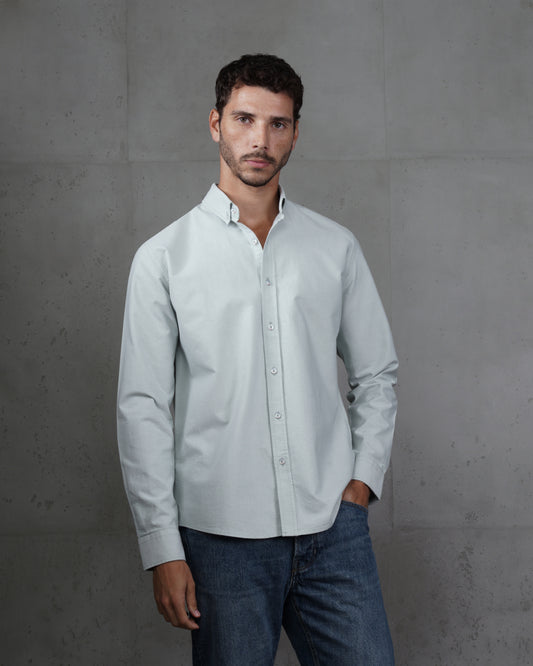 Mint Green  Plain Cotton Shirt