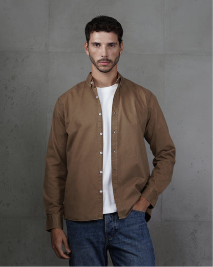 Brown Men’s Plain Cotton Shirt