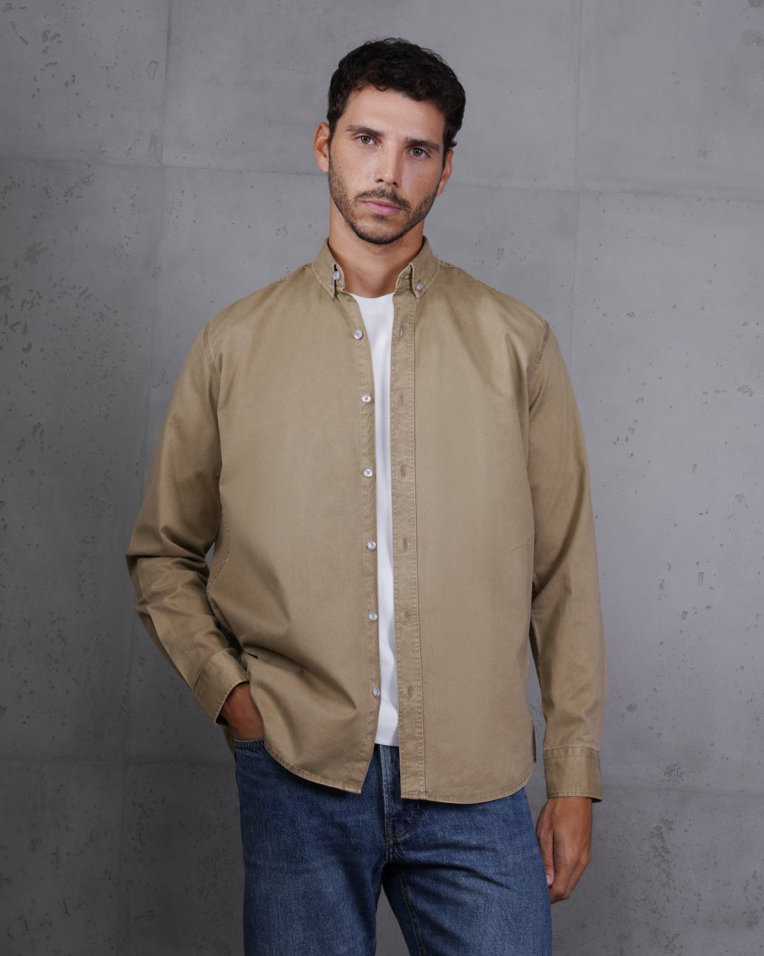 Camel Men’s Plain Cotton Shirt