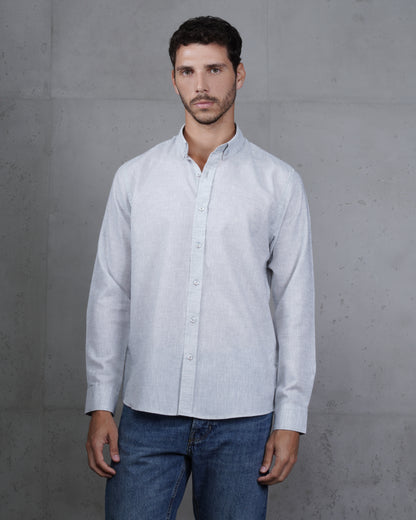 Mint Green Cotton Casual Long Sleeve Shirt
