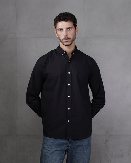 Black Plain Cotton Shirt