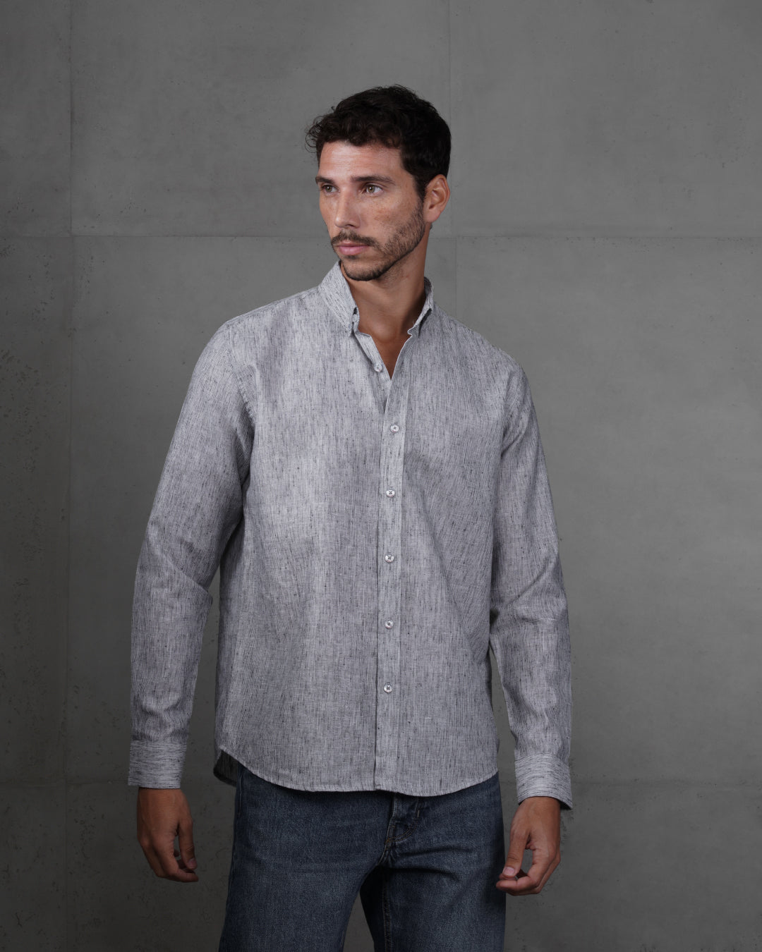 Black Casual Cotton Long Sleeve Shirt