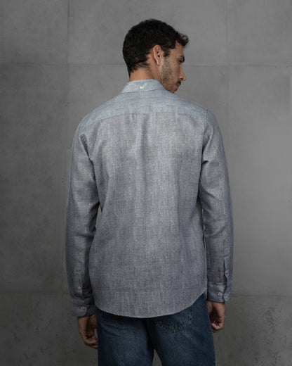 Grey Linen Plain Shirt