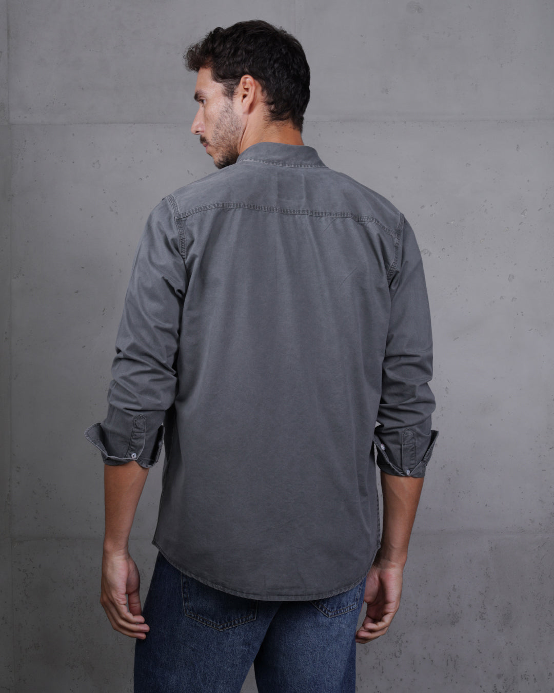 Grey Men’s Plain Cotton Shirt