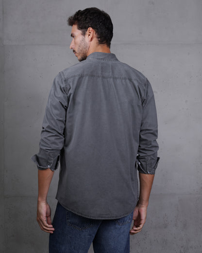 Grey Men’s Plain Cotton Shirt