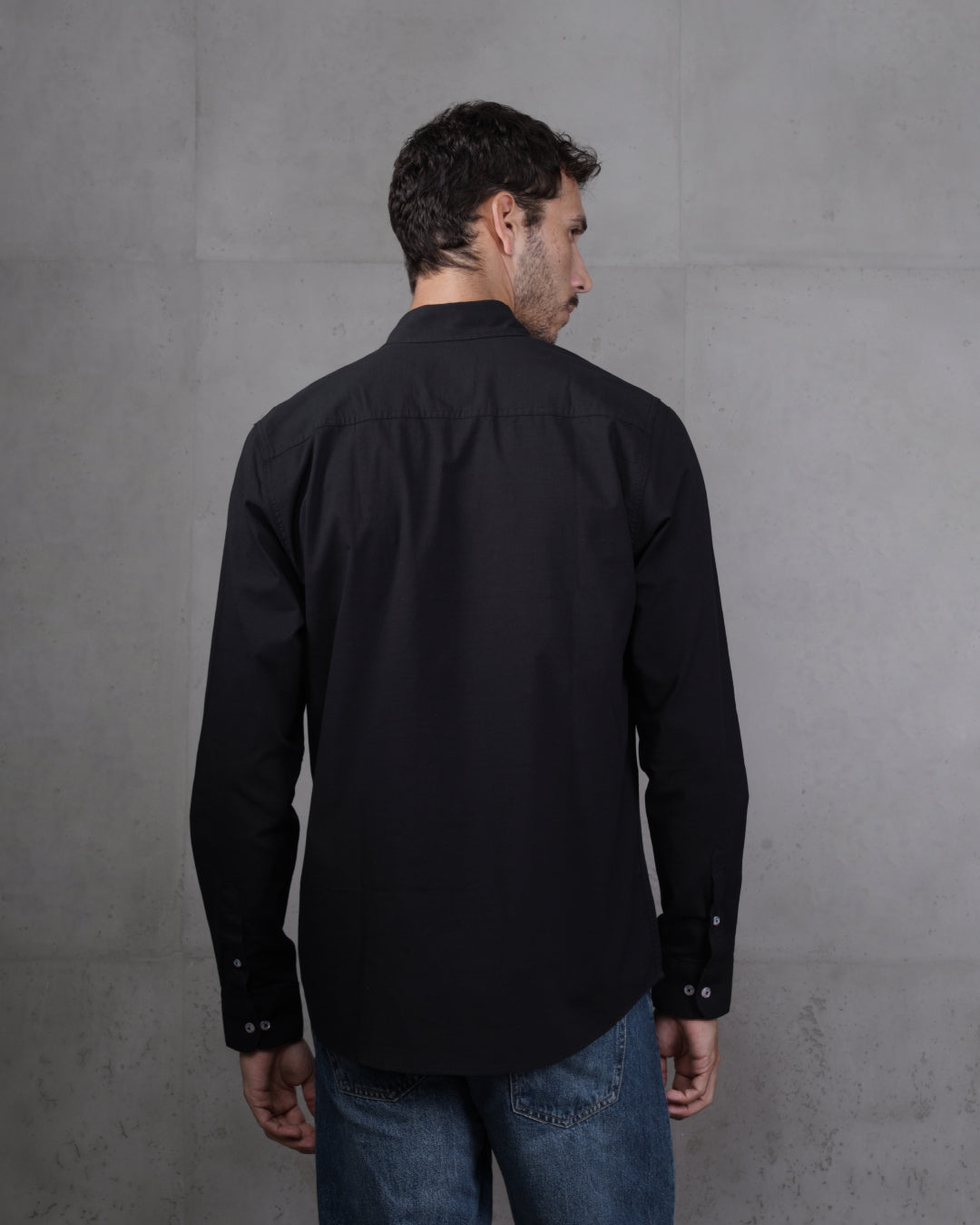 Black Plain Cotton Shirt