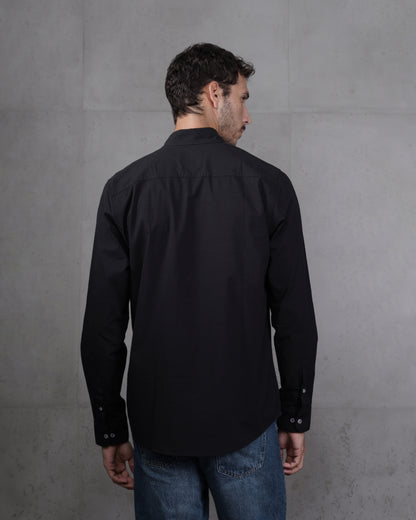 Black Plain Cotton Shirt
