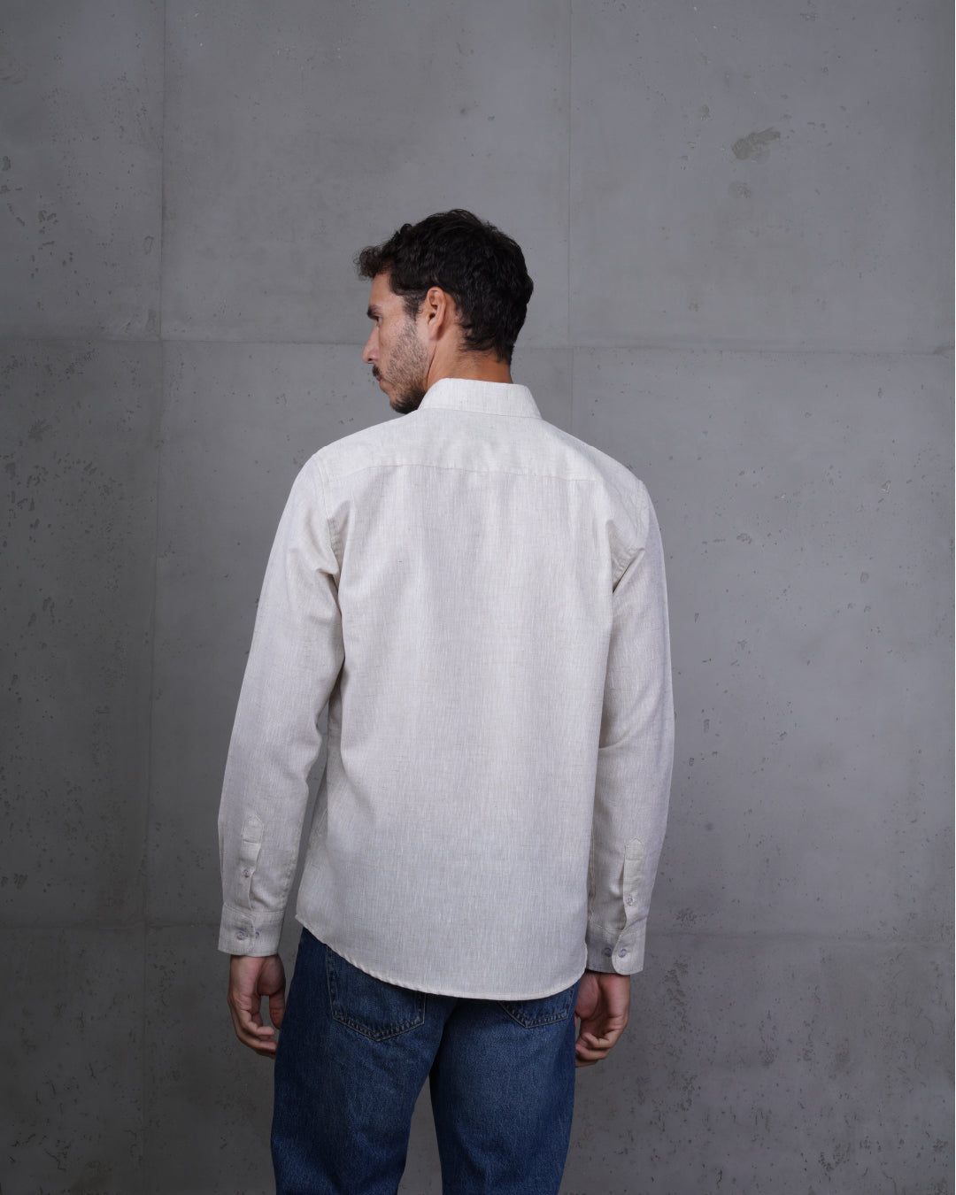 Caffee Cotton Casual Long Sleeve Shirt