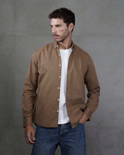 Brown Men’s Plain Cotton Shirt