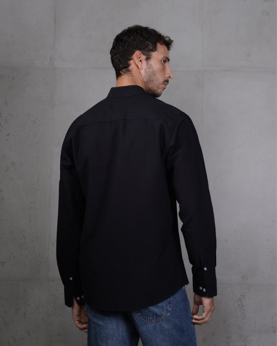 Black Plain Cotton Shirt
