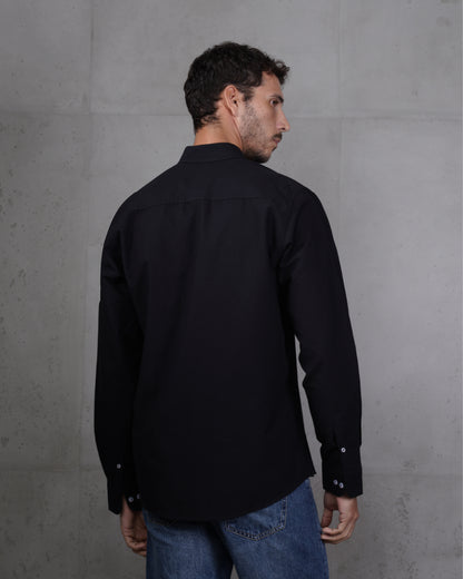 Black Plain Cotton Shirt