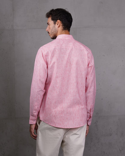 Red Casual Cotton Long Sleeve Shirt
