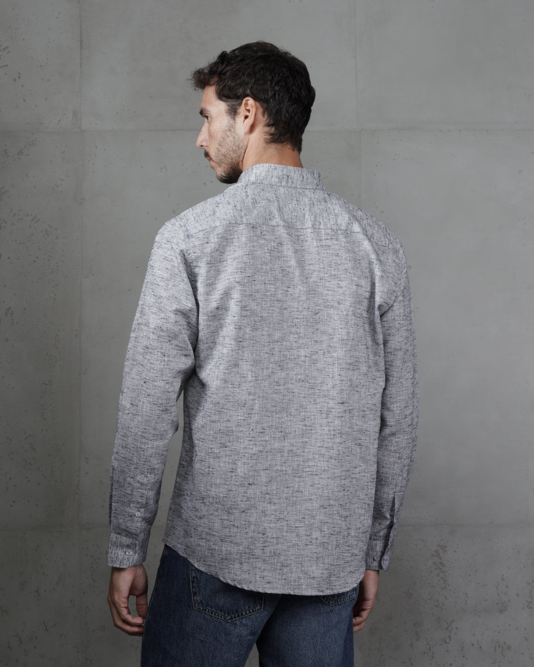 Black Cotton Casual Long Sleeve Shirt