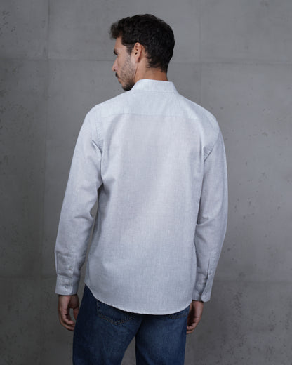 Mint Green Cotton Casual Long Sleeve Shirt