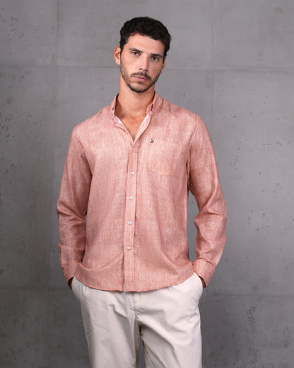 Orange Linen Plain Shirt
