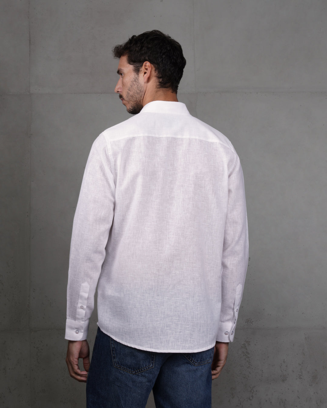 White Cotton Casual Long Sleeve Shirt