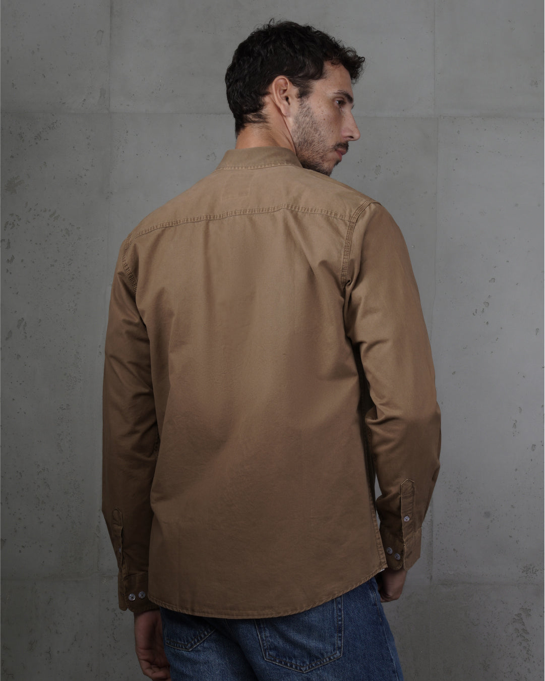 Brown Men’s Plain Cotton Shirt