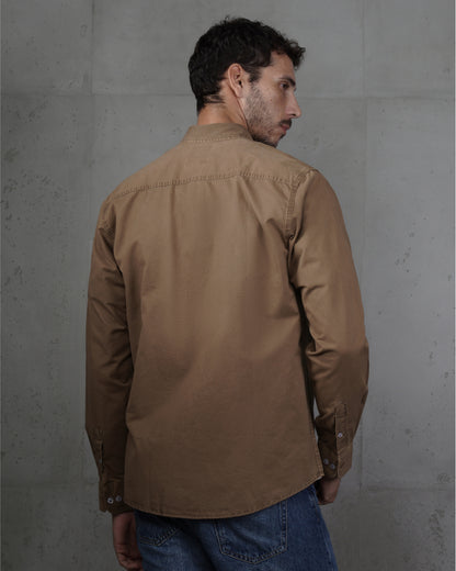 Brown Men’s Plain Cotton Shirt